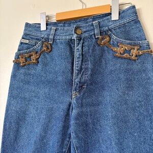 Vintage Escada Made in Italy Cowboy Horseshoe Western High-Waisted Jeans